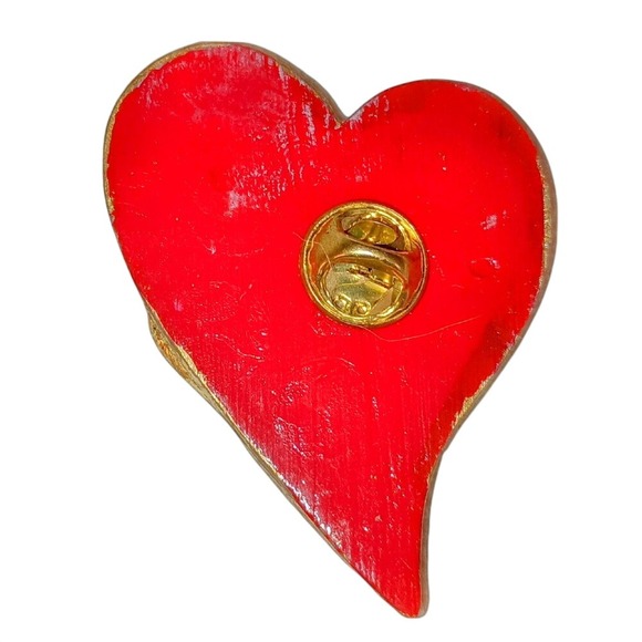 Heart Pin‎ Brooch SKUJ053 - Picture 2 of 3